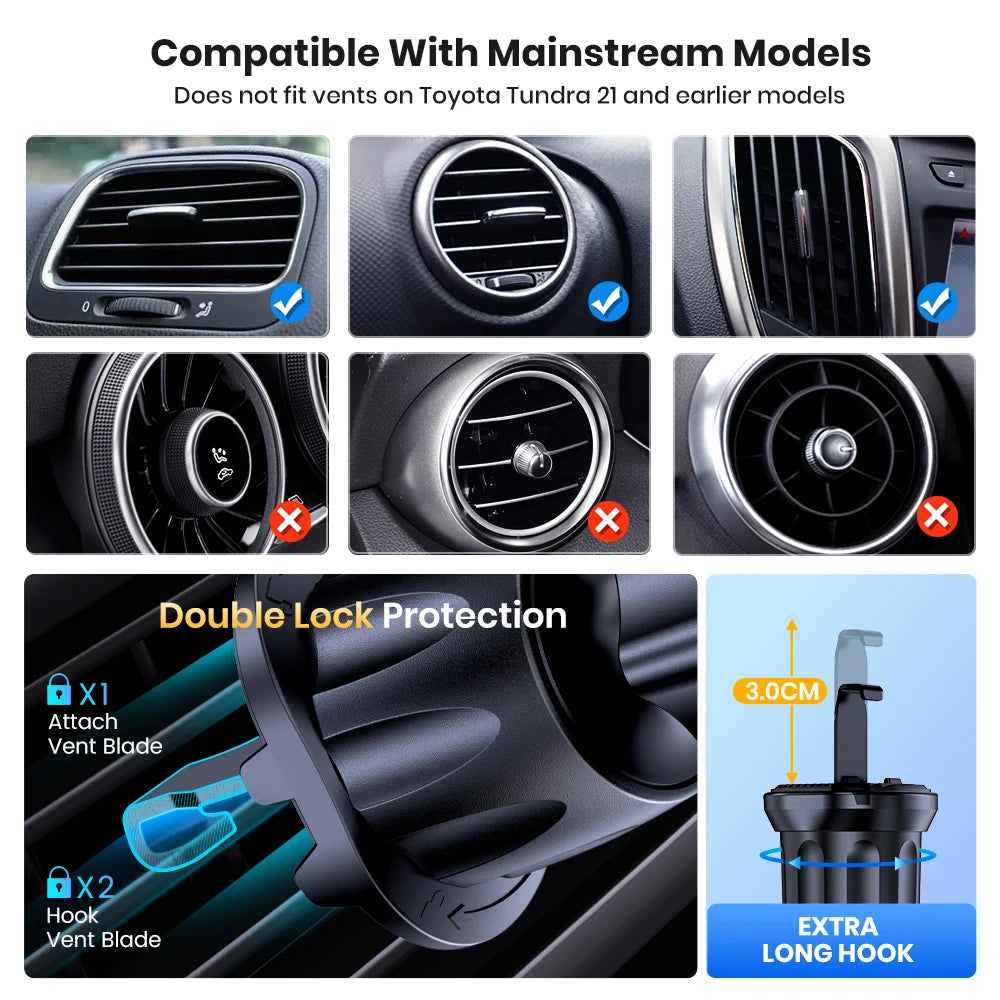 360° Magnetic Car Phone Holder - Universal Air Vent Mount