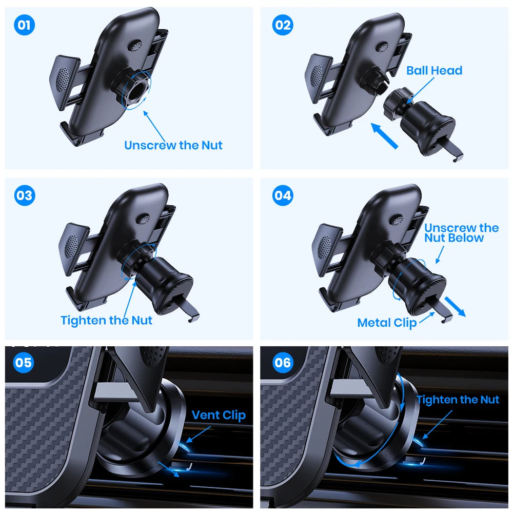 360° Magnetic Car Phone Holder - Universal Air Vent Mount